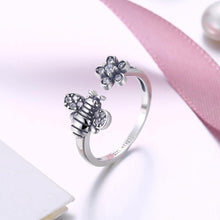 Load image into Gallery viewer, 925 Sterling Silver Vintage Little Bee Cubic Zircon Adjustable Ring - Glamorousky