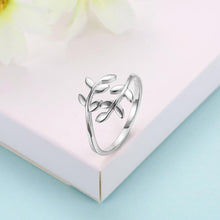 Load image into Gallery viewer, 925 Sterling Silver Elegant Noble Fashion Leaf Adjustable Opening Ring - Glamorousky