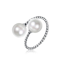 Load image into Gallery viewer, 925 Sterling Silver Simple Vintage Elegant Noble Fashion Adjustable Opening Non Natural Pearl Ring - Glamorousky