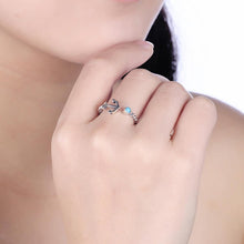 Load image into Gallery viewer, 925 Sterling Silver Simple Vintage Elegant Fashion Anchor Adjustable Opening Non Natural Ring with Turquoise - Glamorousky