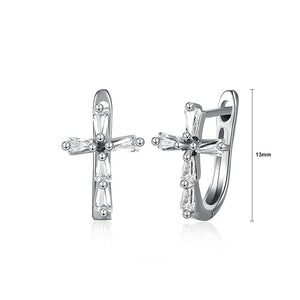Fashion Elegant Cross Earrings with Austrian Element Crystal - Glamorousky