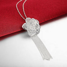 Load image into Gallery viewer, Elegant Romantic Fashion Rose Flower Tassel Pendant Necklace - Glamorousky