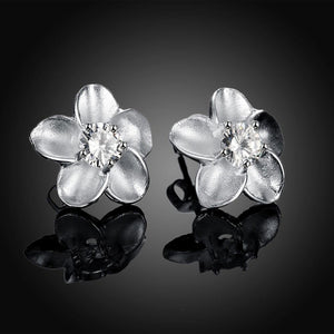 Elegant Romantic Fashion Rose Flower Cubic Zircon Earrings - Glamorousky