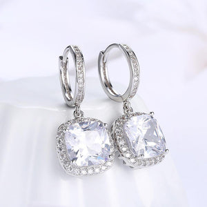 Fashionable Elegant Square Cubic Zircon Earrings - Glamorousky