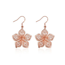 Load image into Gallery viewer, Elegant Fashion Plated Rose Gold Flower Pierced Earrings - Glamorousky