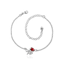 Load image into Gallery viewer, Silver Plated Fashion Elegant Goldfish Cubic Red Zircon Anklet - Glamorousky