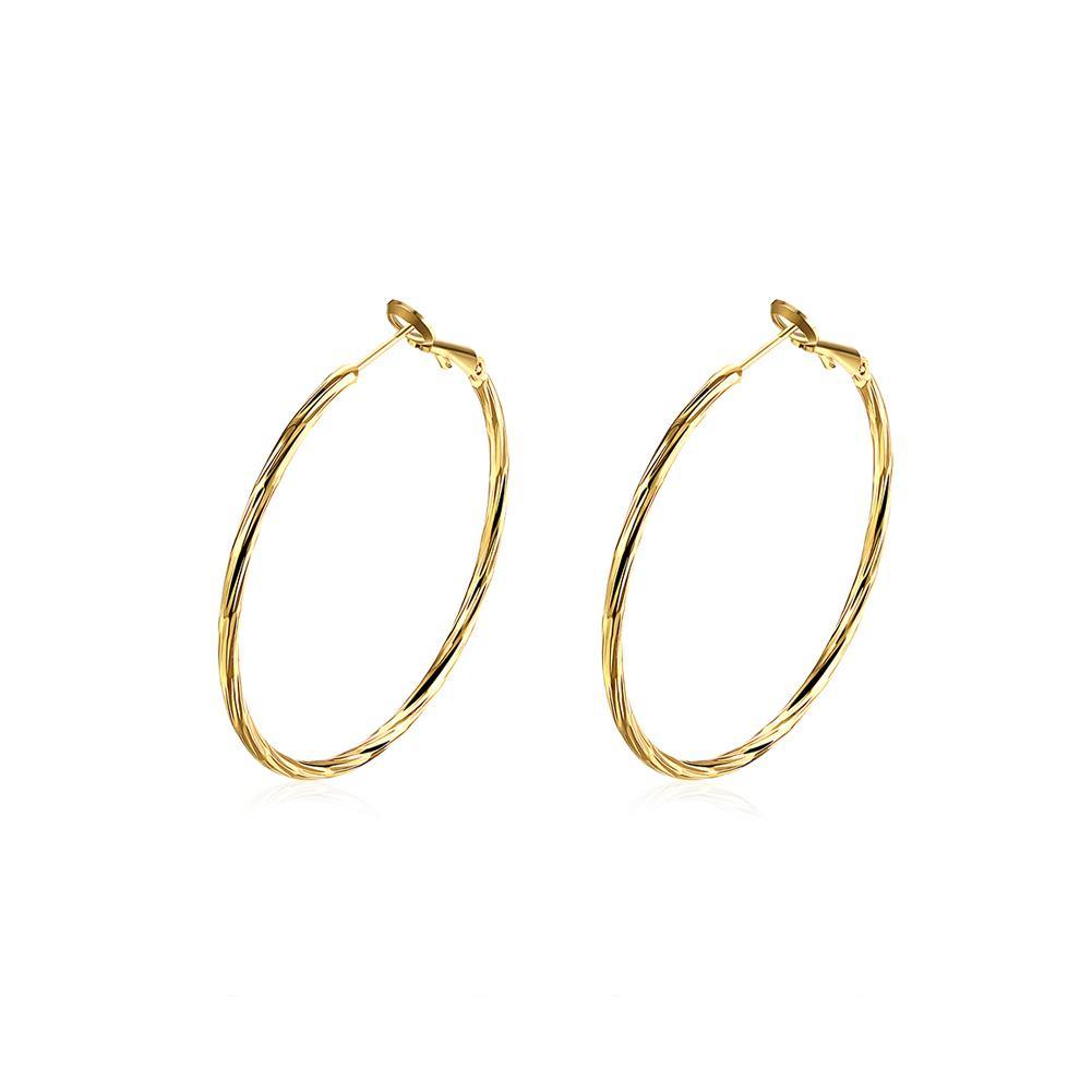 Fashion Simple Plated Gold Circle Earrings - Glamorousky