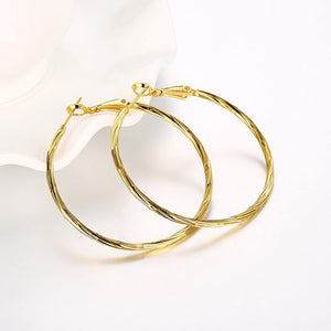 Fashion Simple Plated Gold Circle Earrings - Glamorousky