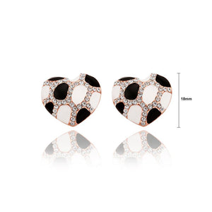 Elegant Fashion Rose Gold Plated Heart Shape Austrian element Crystal Earrings - Glamorousky