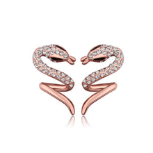 Load image into Gallery viewer, Rose Gold Plated Fashion Snake Austrian Element Crystal Earrings and Ear Studs - Glamorousky