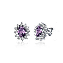 Load image into Gallery viewer, Sparkling Elegant Noble Sweet Romantic Fantasy Flower Purple Cubic Zircon Earrings - Glamorousky