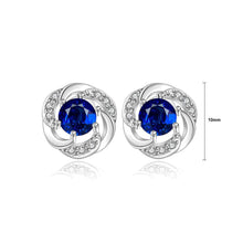 Load image into Gallery viewer, Sparkling Elegant Noble Romantic Fantasy Fashion Blue Cubic Zircon Rose Flower Earrings Ear Studs - Glamorousky