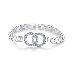 Fashion Elegant Double Circle Bracelet with Austrian Element Crystal - Glamorousky