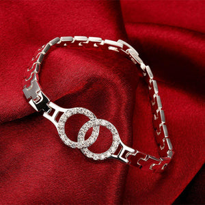 Fashion Elegant Double Circle Bracelet with Austrian Element Crystal - Glamorousky