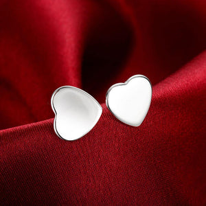 Simple Romantic Heart Stud Earrings - Glamorousky