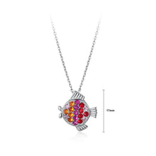 Load image into Gallery viewer, 925 Sterling Silver  Fashion Pisces Pendant with Colored Austrian Element Crystals and Necklace - Glamorousky