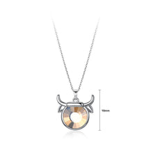 Load image into Gallery viewer, 925 Sterling Silver Fashion Taurus Pendant with Brown Austrian Element Crystal and Necklace - Glamorousky