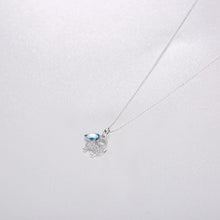Load image into Gallery viewer, 925 Sterling Silver Cute Goat Pendant with Blue Austrian Element Crystal and Necklace - Glamorousky