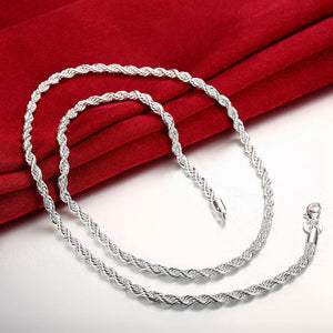 Fashion Simple 3MM Twisted Rope Necklace 45cm - Glamorousky