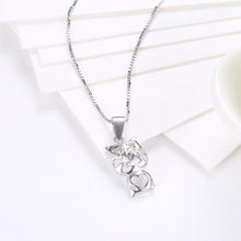 Load image into Gallery viewer, 925 Sterling Silver Fashion Cute Cat Pendant with Cubic Zircon and Necklace - Glamorousky