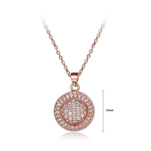 Load image into Gallery viewer, 925 Sterling Silver  Plated Rose Gold Brilliant Geometric Round Pendant with Cubic Zircon and Necklace - Glamorousky