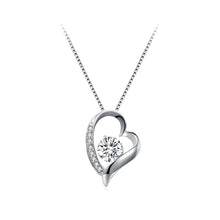 Load image into Gallery viewer, 925 Sterling Silver  Romantic Heart Pendant with Cubic Zircon and Necklace - Glamorousky