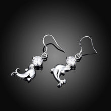 Load image into Gallery viewer, Simple and Cute Dolphin Earrings with White Cubic Zircon - Glamorousky