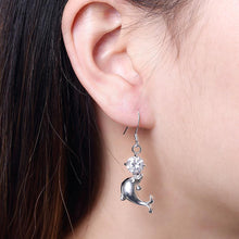 Load image into Gallery viewer, Simple and Cute Dolphin Earrings with White Cubic Zircon - Glamorousky