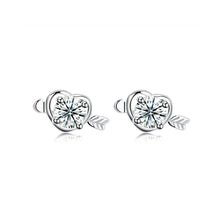 Load image into Gallery viewer, 925 Sterling Silver Fashion Heart Arrow Stud Earrings with Cubic Zircon - Glamorousky