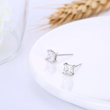 Load image into Gallery viewer, 925 Sterling Silver Simple Fashion Geometric Square Cubic Zircon Stud Earrings - Glamorousky