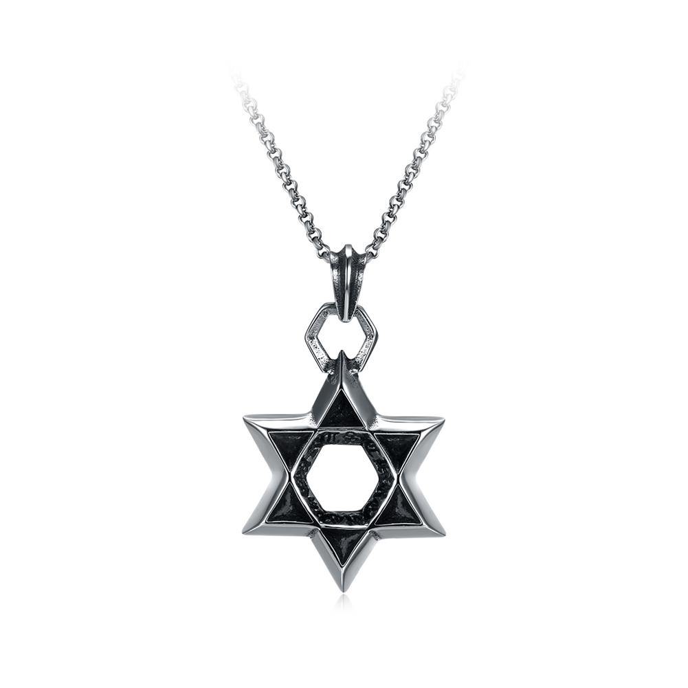 Fashion Ancient Mayan Star Pendant with Titanium Steel Necklace - Glamorousky