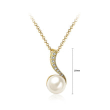 Load image into Gallery viewer, Elegant and Fashion Plated Gold Pearl Pendant with Austrian Element Crystal and Necklace - Glamorousky