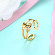 Load image into Gallery viewer, Fashion Plated Gold 520 Heart Shaped Adjustable Open Ring - Glamorousky