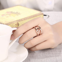 Load image into Gallery viewer, Fashion Simply Plated Rose Gold Geometric Adjustable Split Ring - Glamorousky