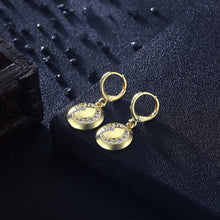 Load image into Gallery viewer, Fashion Plated Gold Star Moon Round Earrings with Austrian Element Crystal - Glamorousky
