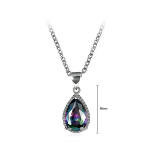 Fashion and Elegant Water Drop-shaped Pendant with Colored Cubic Zircon and Necklace - Glamorousky
