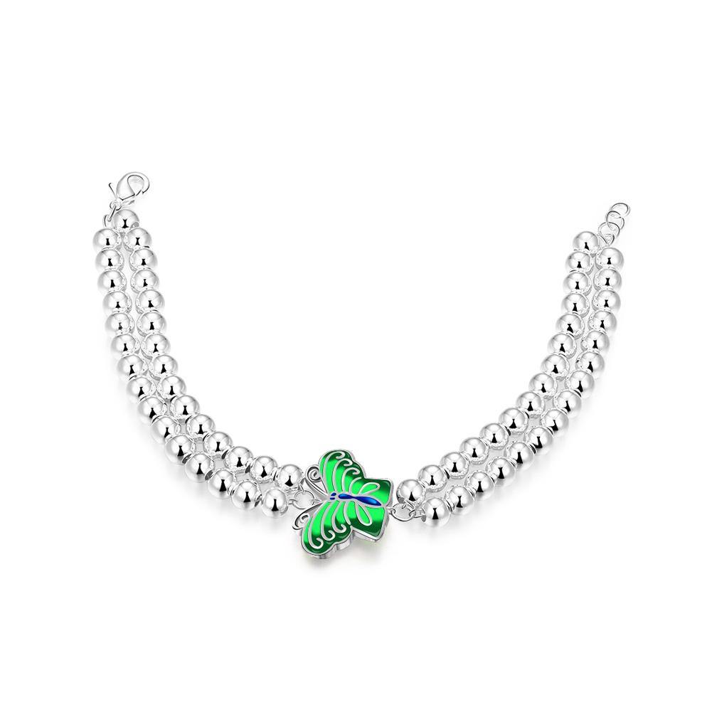 Elegant and Fashion Green Butterfly Ball Bead Bracelet - Glamorousky