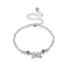 Load image into Gallery viewer, Fashion Simple Hollow Butterfly Anklet with Purple Austrian Element Crystal - Glamorousky