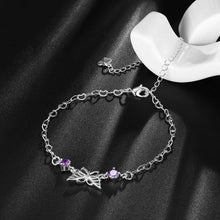 Load image into Gallery viewer, Fashion Simple Hollow Butterfly Anklet with Purple Austrian Element Crystal - Glamorousky