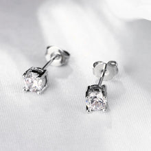 Load image into Gallery viewer, Simple Bright Geometric Round Cubic Zirconia Stud Earrings - Glamorousky