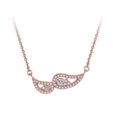 Load image into Gallery viewer, Elegant Personality Plated Rose Gold Angel Wings Necklace with Cubic Zircon - Glamorousky