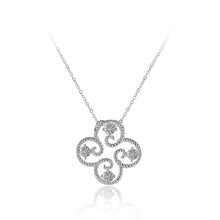 Load image into Gallery viewer, Simple and Fashion Four-leafed Clover Pendant with Cubic Zircon and Necklace - Glamorousky