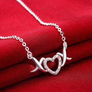 Simple Sweet Heart Cubic Zircon Necklace - Glamorousky