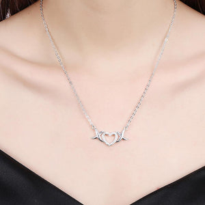 Simple Sweet Heart Cubic Zircon Necklace - Glamorousky