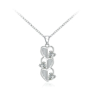 Simple Romantic Heart Pendant with Cubic Zircon and Necklace - Glamorousky