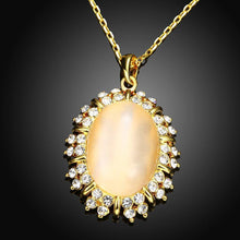 Load image into Gallery viewer, Elegant Personality Geometric Pendant with Chrysoberyl Cat Eye Opal and Necklace - Glamorousky