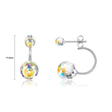 Load image into Gallery viewer, 925 Sterling Silver Simple Fashion Geometric Round Earrings with Colorful Austrian Element Crystals - Glamorousky