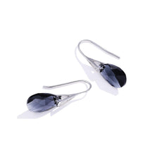 Load image into Gallery viewer, 925 Sterling Silver Simple Fashion Water Drop Earrings with Black Austrian Element Crystal - Glamorousky