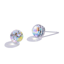 Load image into Gallery viewer, 925 Sterling Silver Simple Geometric Round Earrings with Colorful Austrian Element Crystals - Glamorousky