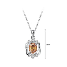 Load image into Gallery viewer, Elegant Hollow Pattern Pendant with Champagne Cubic Zircon and Necklace - Glamorousky